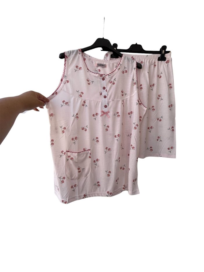 Pijama tiranta ancha cerezas