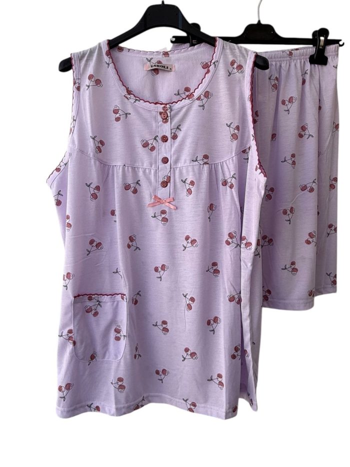 Pijama tiranta ancha cerezas
